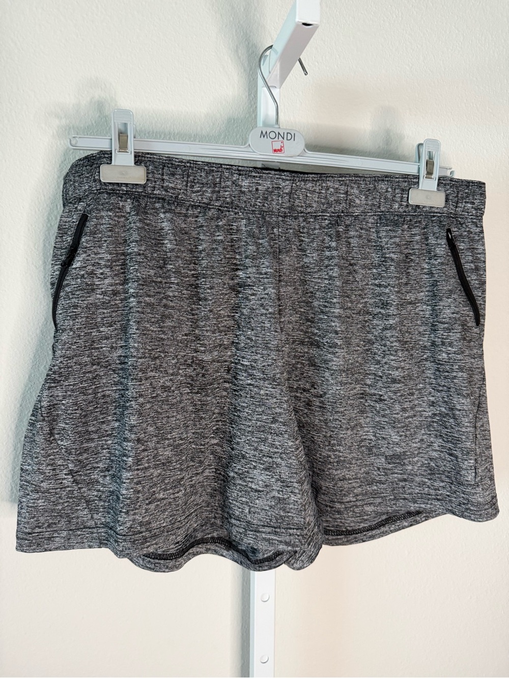 NWOT-Women's Black & White Heather Athletic Shorts with Black Trim